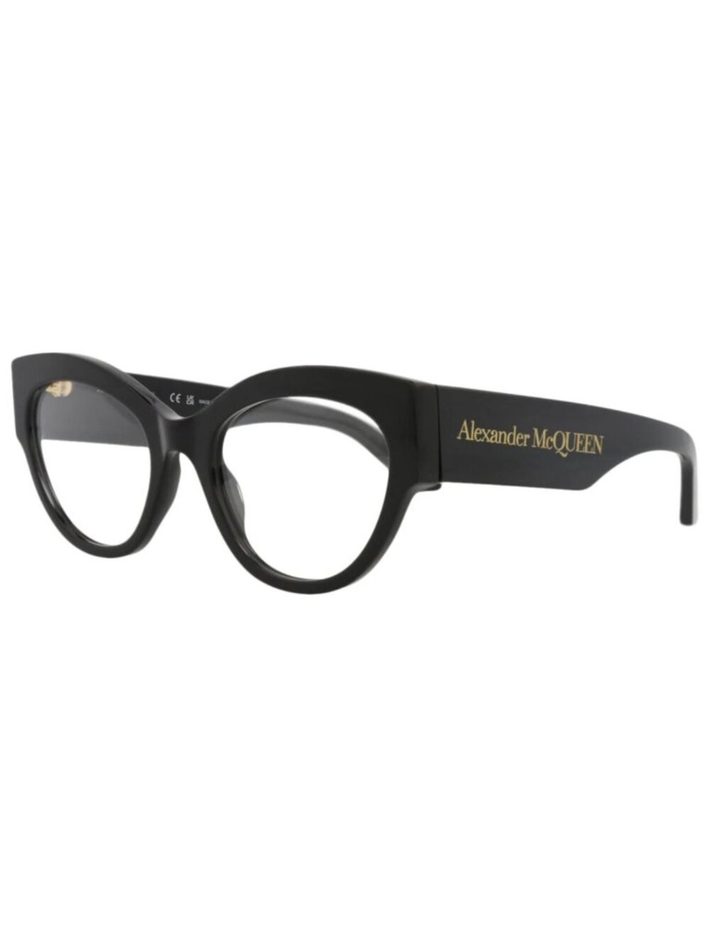 New Alexander McQueen Women's Eyeglasses Cat Eye Recycled Acetate Frame Black